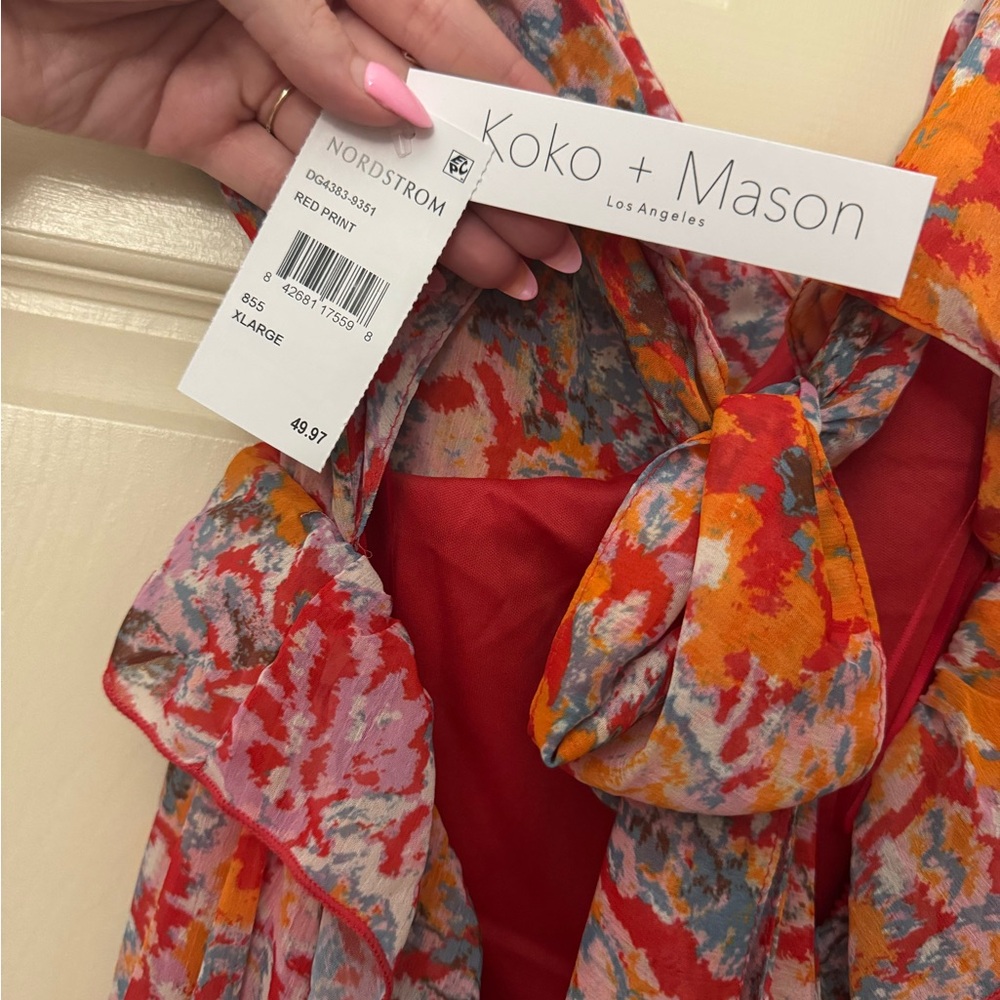 Floral Ruffle Maxi Dress - Multicolor - Picture 3 of 4